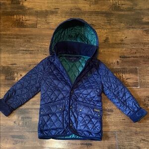 Polo Ralph Lauren Boy’s Navy Quilted Barn Jacket with Green Interior. Size S